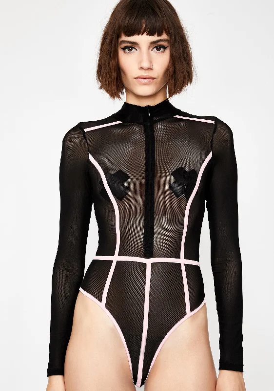 Flash Sale Event Dark Strobe Racer Mesh Bodysuit