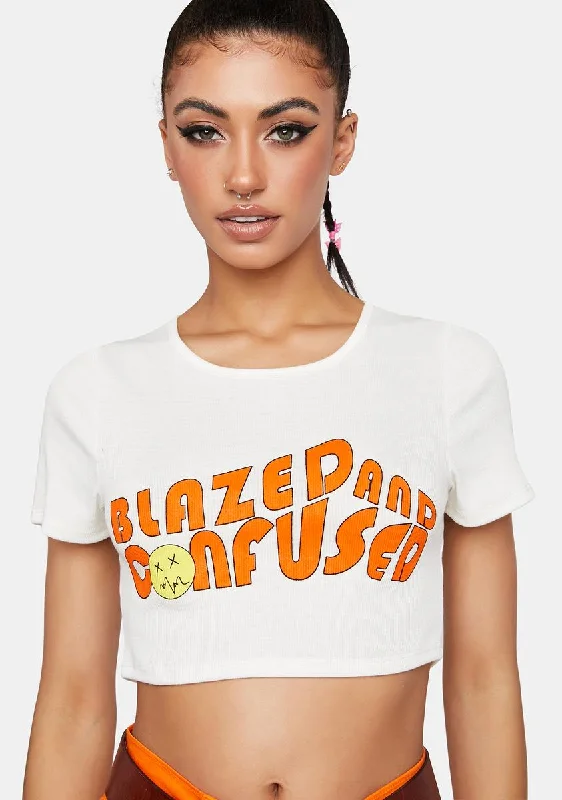 Vintage Fashion Out Of My Mind Crop Tee