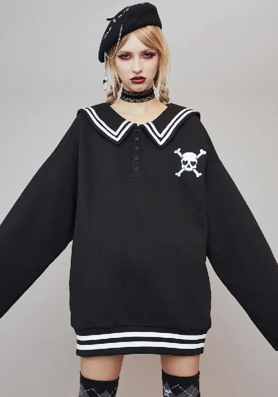 Luxe Layering School Spirit Oversized Crewneck Sweatshirt