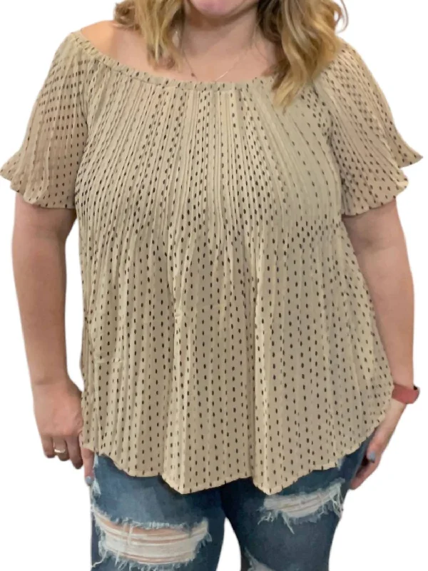 Big Savings On Minimalist Office Styles Woven Off The Shoulder Top In Beige