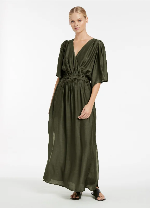 Seasonal Clearance Jetset Full Sleeve Dress - Olive