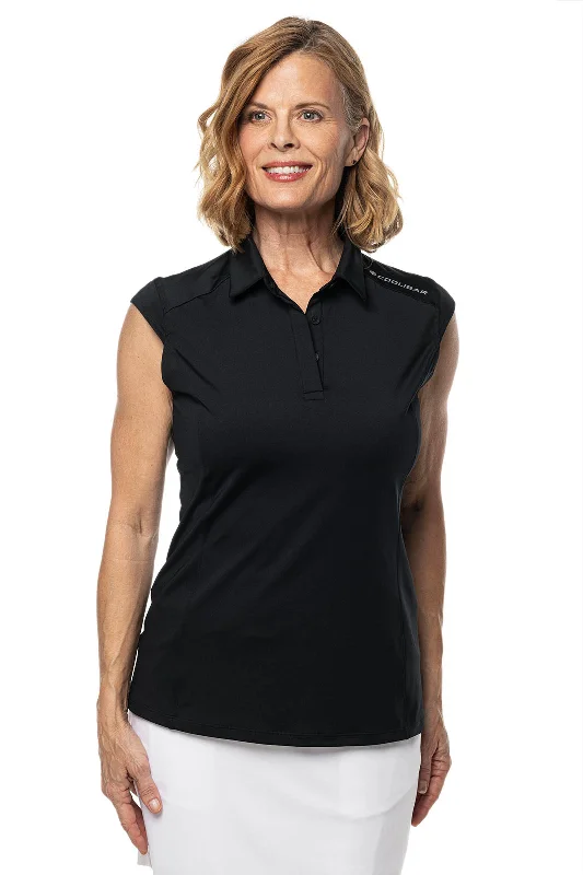 Huge Savings On Parisian Styles Women's Dew-Sweeper Sleeveless Golf Polo | Black