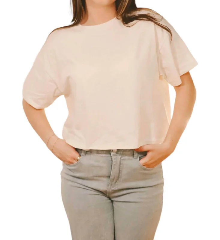 Weekend Exclusive Haze Boxy Crop Tee In Ivory