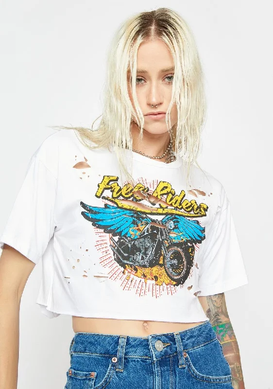 Best Deals Of The Season Ride To Hell Graphic Crop Tee