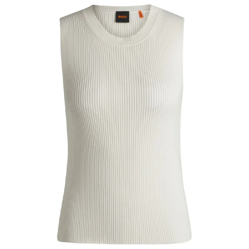 Fashion Sale Slim-fit sleeveless top in ribbed stretch fabric