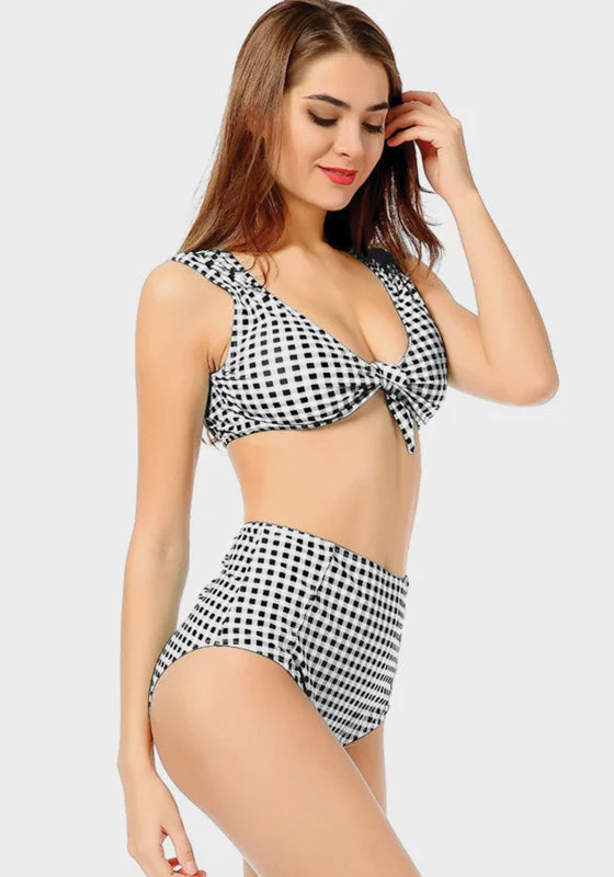 Latest Fashion Melvi Plaid High Waist Bikini