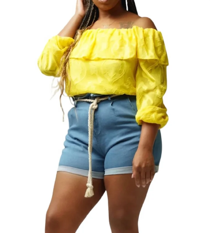 Trend Alert Off The Shoulder Top In Yellow