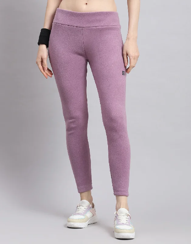 Unleash Your Fashion Women Purple Solid Regular Fit Legging