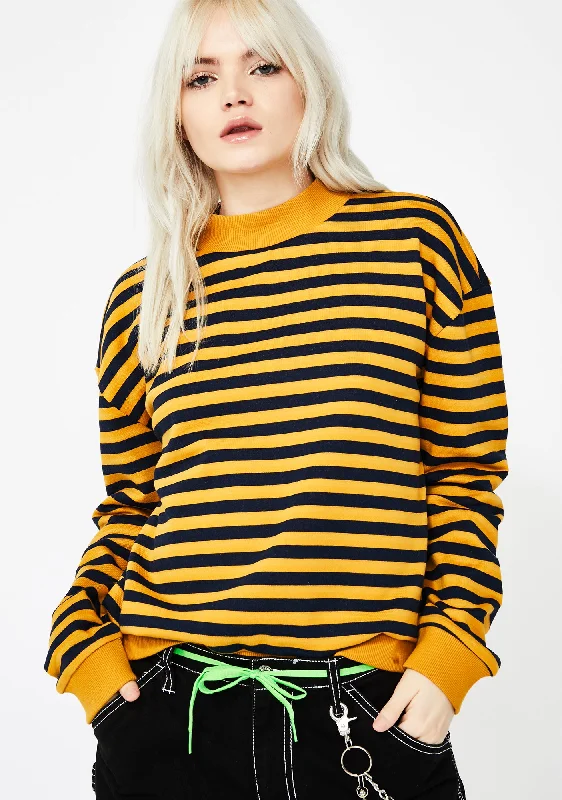 Modern Romance Access Denied Striped Sweatshirt