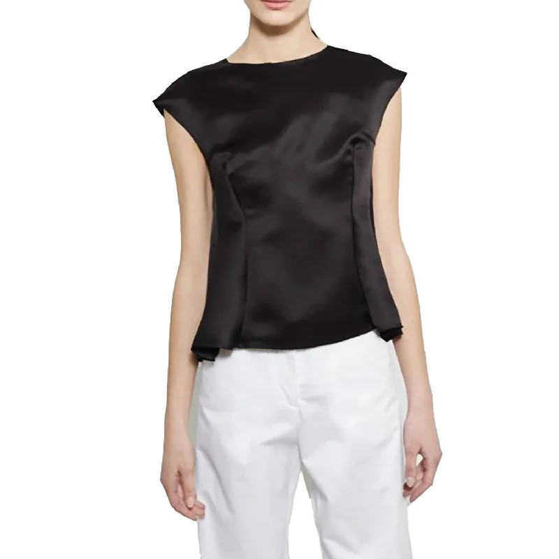 Season Transition Versatile Wear Clearance Silk Sleeveless Top In Black