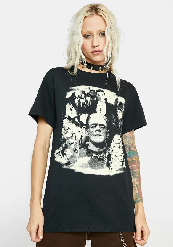 Trendy Clothing Sale Universal Monster Collage Graphic Tee