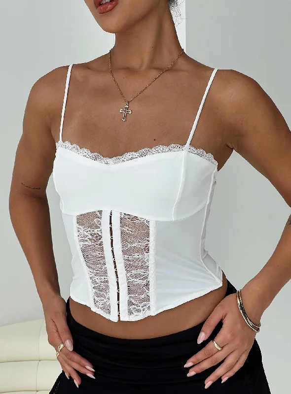 Trend Forward Women's Wear Coletto Corset Top White