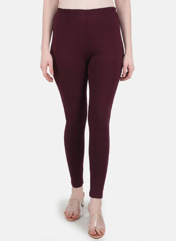 Versatile Wardrobe Essentials Women Maroon Solid Legging