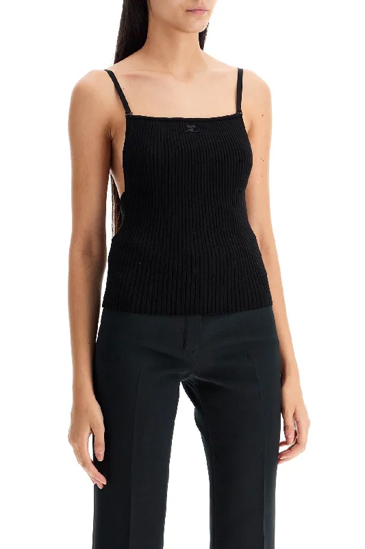 Crazy Price Slashing Courreges Ribbed Sleeveless Top With