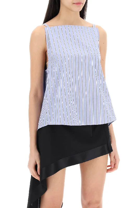 Absurdly Cheap Sale Sacai Striped Sleeveless Top In Poplin