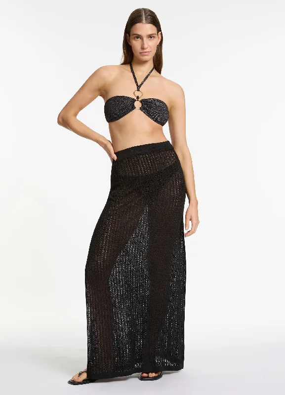 Special Offer For You Tirari Nights Knit Maxi Skirt - Black