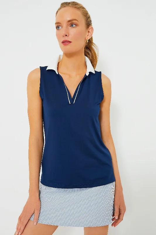 Glamorous Evening Wear Navy Sleeveless Caroline Polo