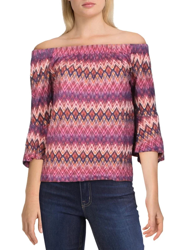 Special Occasion Wear Healdsburg Womens Printed Off-The-Shoulder Top