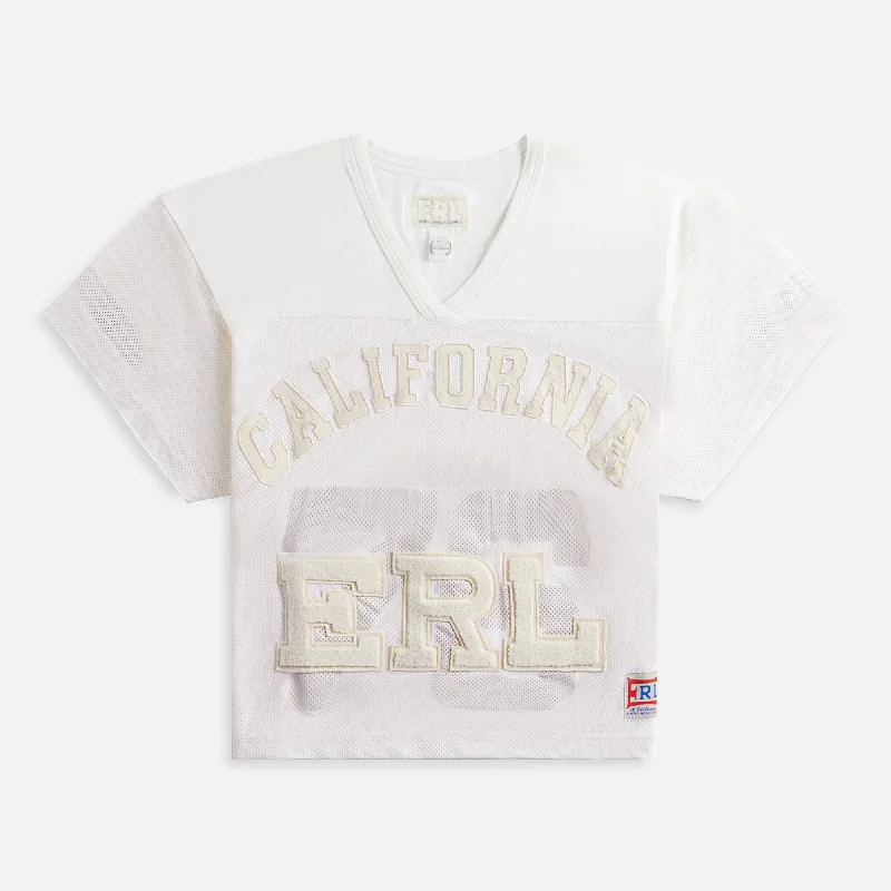 All Season Fashion Collection ERL Unisex Football Knit Jersey - Off White