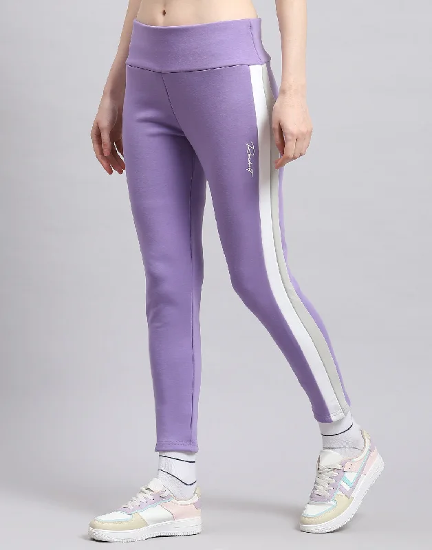 Chic Trends For The Fashion Savvy Women Purple Solid Regular Fit Legging