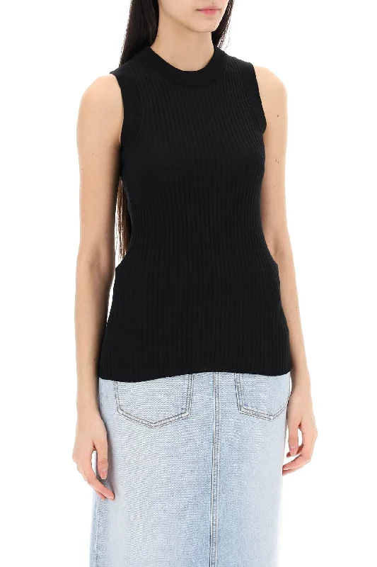 Best Deals Of The Season Sportmax Sleeveless Ribbed Knit Top