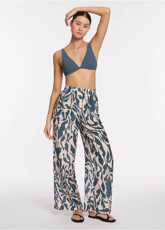 Evening Elegance Sereno Wide Leg Pant - Steel Blue