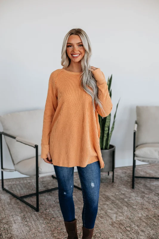 Comfortable Chic Dafina Knit Top - Apricot