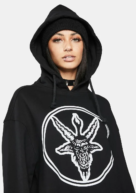 Casual Chic Baphomet Graphic Hoodie