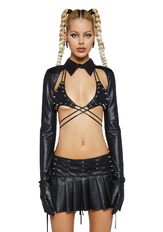 Exclusive Discounts Virtual Tease Vegan Leather Shrug