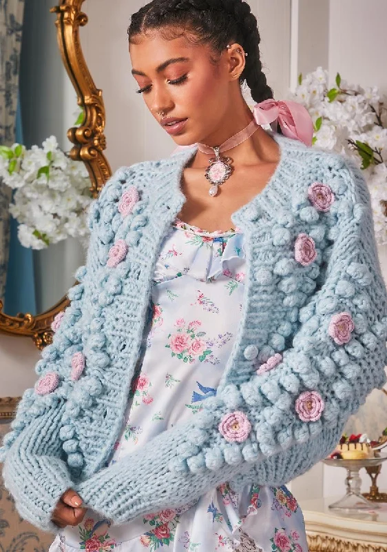 Trendy Women's Wear Baby Flower Patch Knit Cardigan