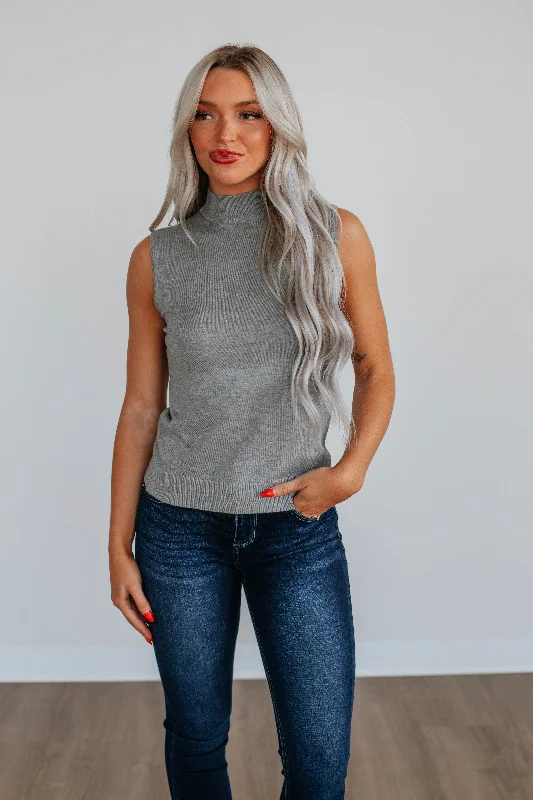 Unbeatable Deals Kaslyn Knit Tank - Heather Grey