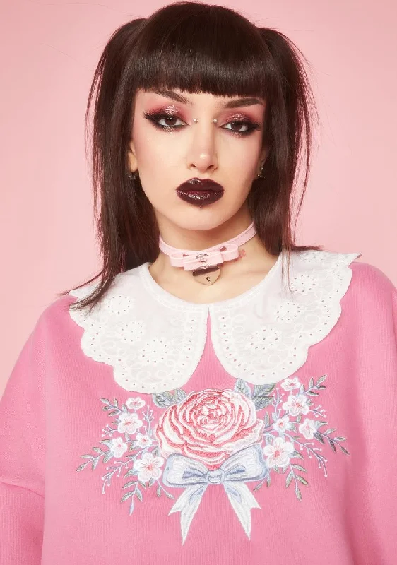 Seasonal Trend All Grown Up Embroidered Sweatshirt