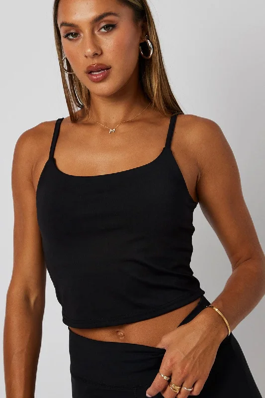 Limited Time Black Bralette Round Neck Sleeveless Padded