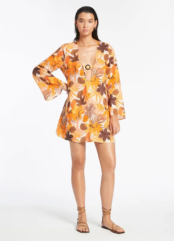 Trendy Pulse Floreale Kaftan - Latte