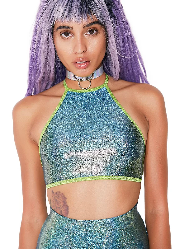 Style Redefined Sage Princess Cutz Iridescent Crop Top