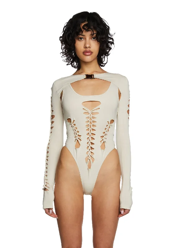 Hot Deals While I'm Young Bodysuit And Shrug Set - Ivory