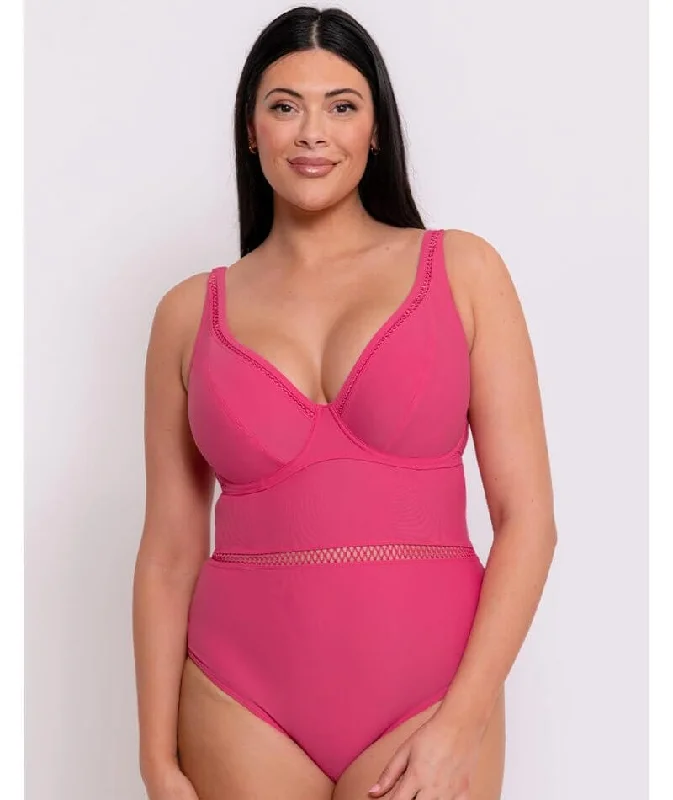 Great Deals On Ethnic Cultural Wear Curvy Kate First Class Plunge Swimsuit - Pink