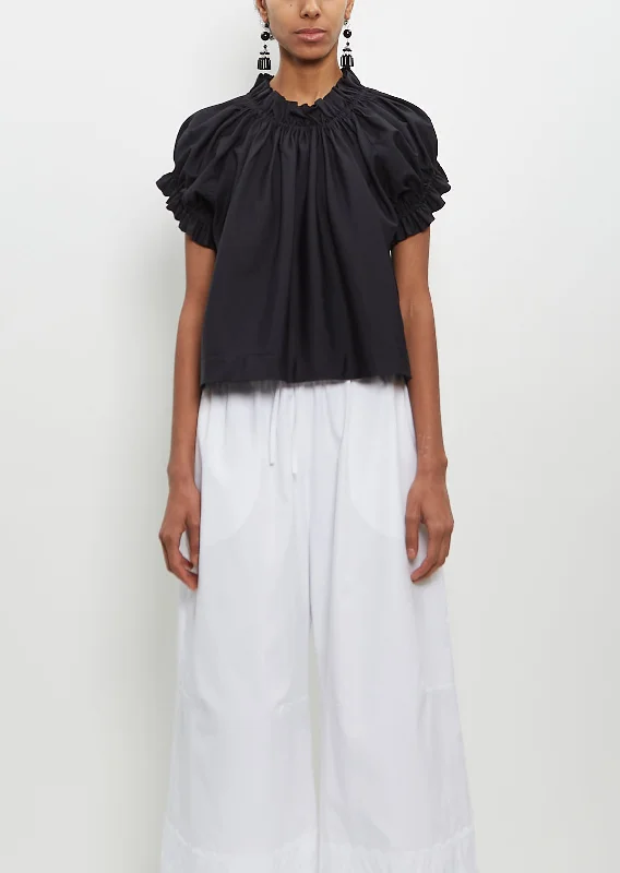 Get The Latest Trends Cotton Ruffle Tulip Top — Black