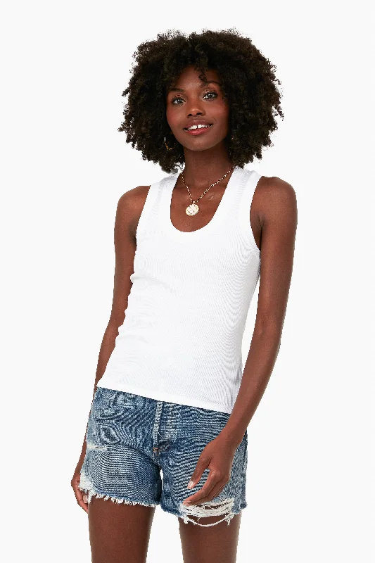 Don't Miss Out White Sirena Rib Tank