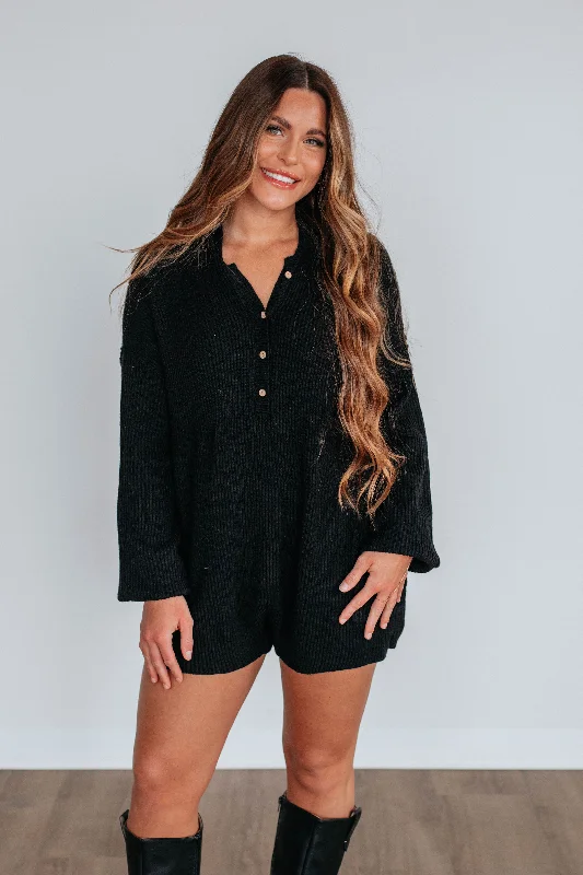 Flash Sale Now Garrow Knit Romper - Black