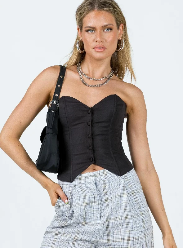 Elegant Attire For The Modern Lady Neville Corset Top Black