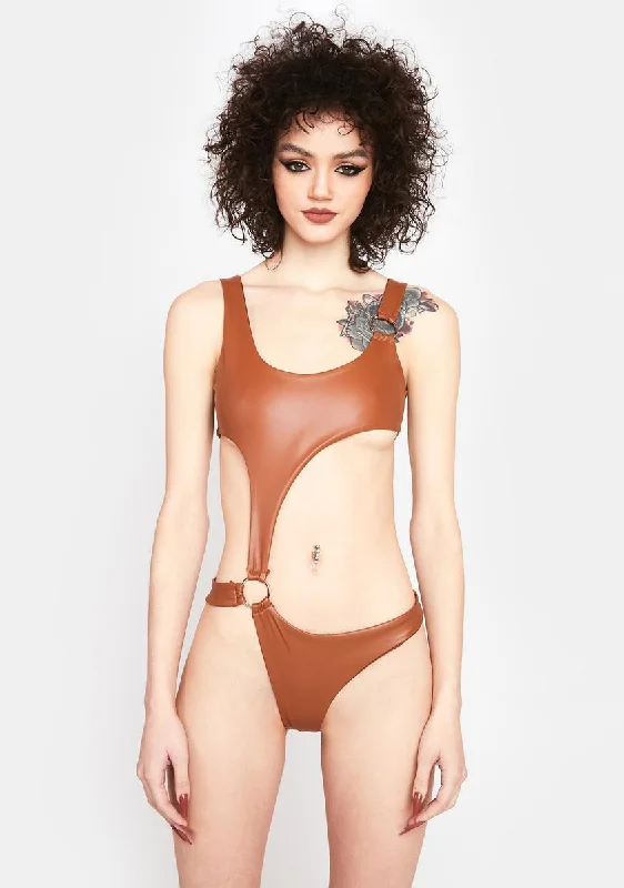 Tropical Island - Inspired Attire Catch Me Vegan Leather Bodysuit