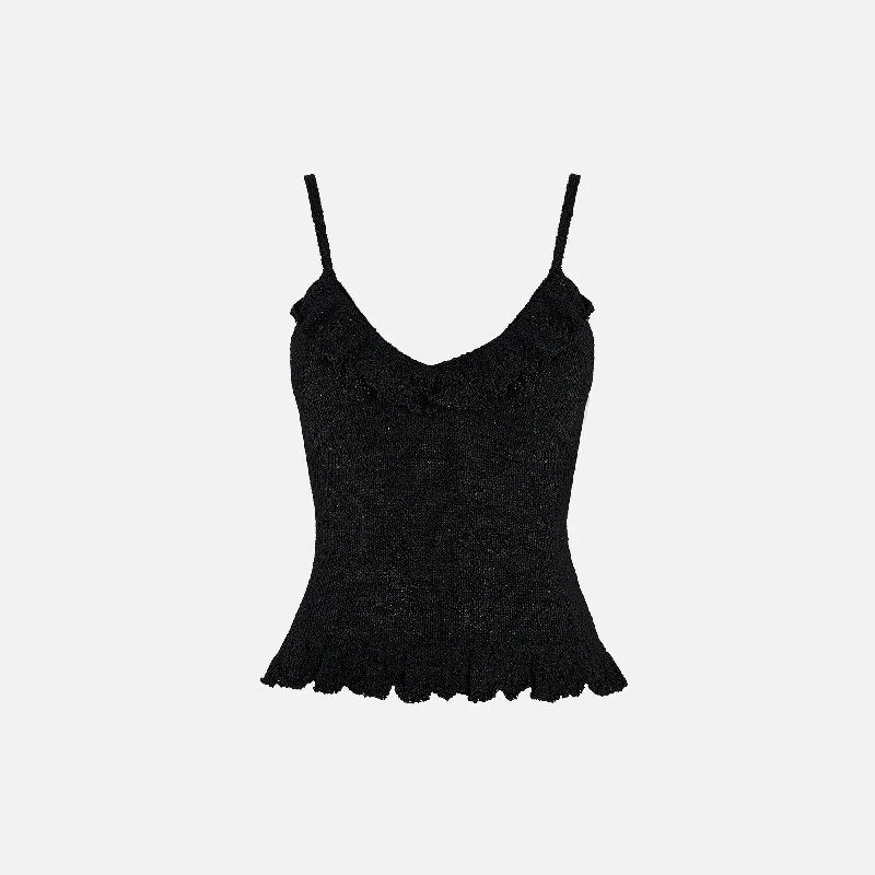 Boutique Styles Asta Resort Michaele Camisole - Black Sequin