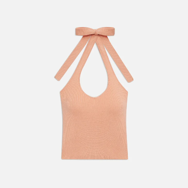 The Epitome Of Modern Women's Fashion Frankies Bikinis Marialla Cloud Knit Halter Top - Sweet Tea