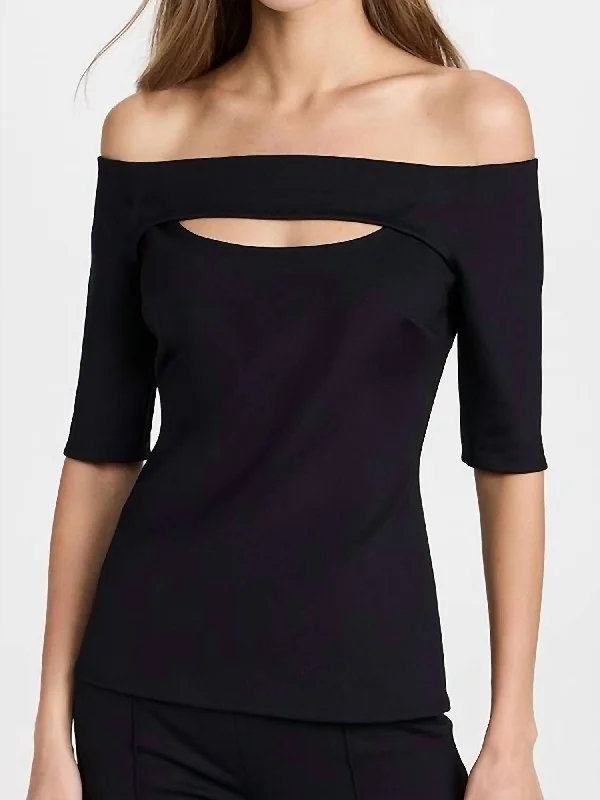 Fashion Forward, Function First Cutout Off The Shoulder Top In Black