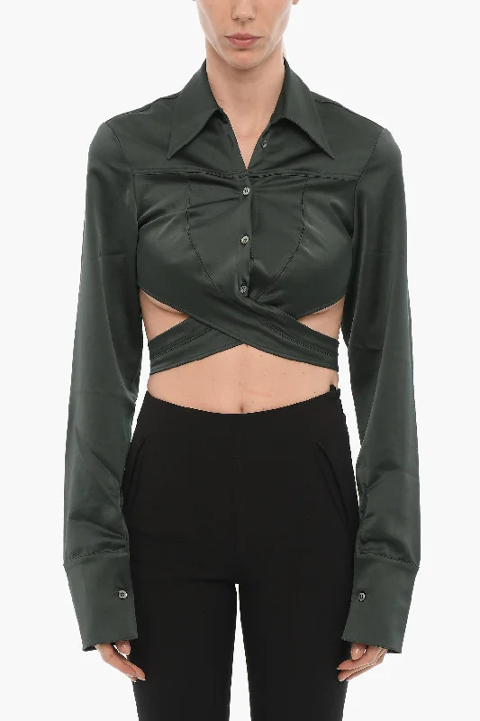 Sale Event, Prices Rock Ambush Satin Crop Shirt with Wrapped Detail