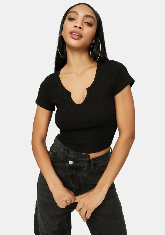 Stylish Savings Onyx Shoot My Shot Crop Tee