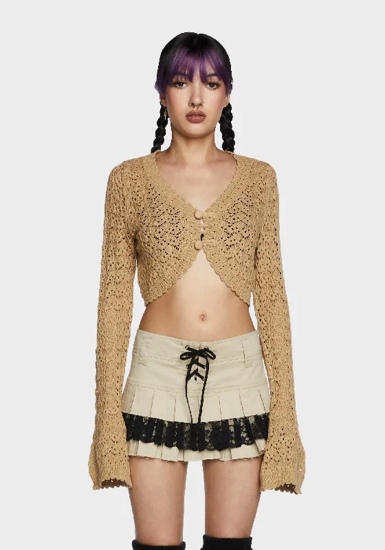 Chic Urban Fashion Look Nature Goddess Crochet Cardigan