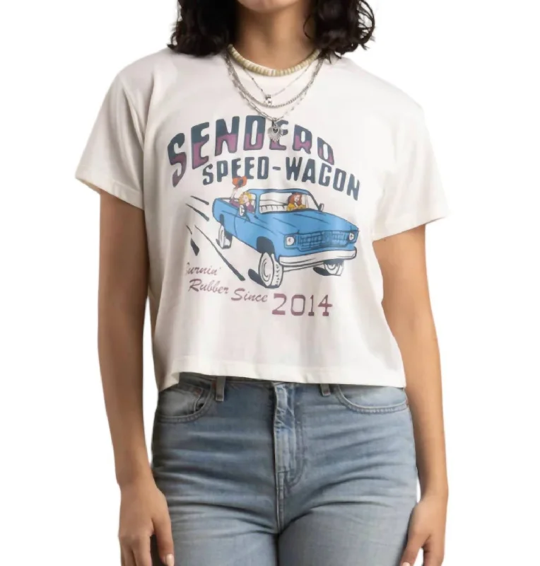 Style Versatile Women's Collection Speed Wagon Crop Tee In Vintage White