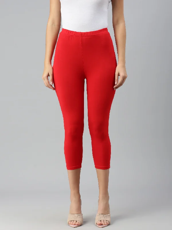 Quick Grab Deals Leggings capri-Red